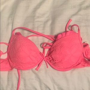 victoria’s secret floral pink swim top size 32A